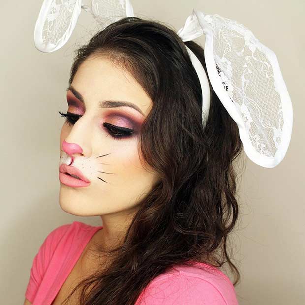 Cute Rabbit Halloween Makeup Look
