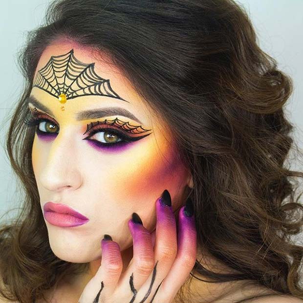 Spider Woman for Cute Halloween Makeup Ideas