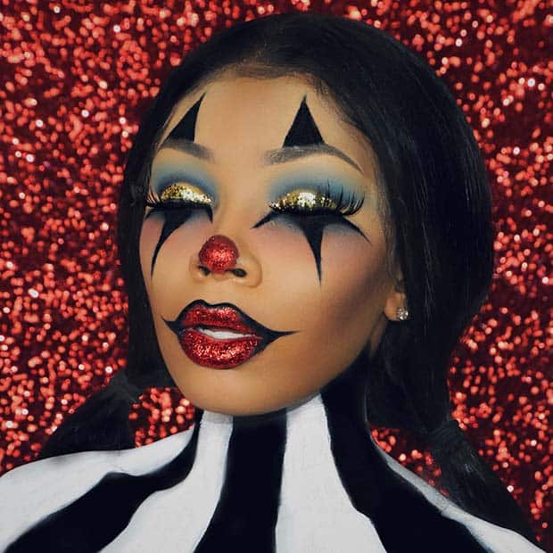 Glam Circus Clown Makeup Look