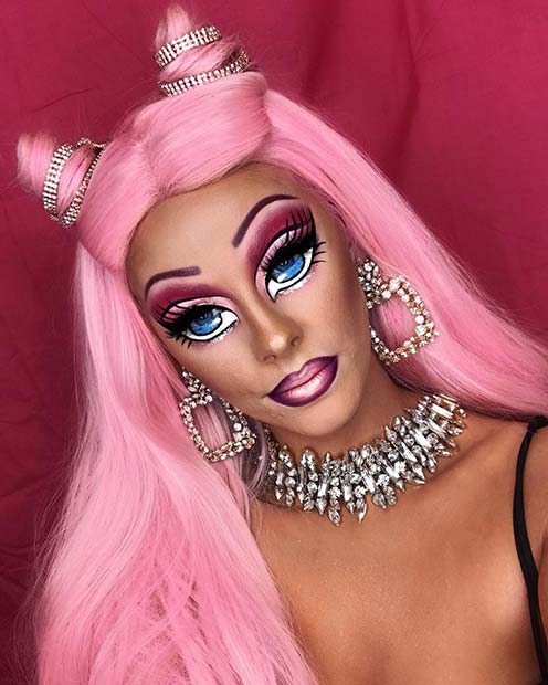 Glam Doll Makeup Idea