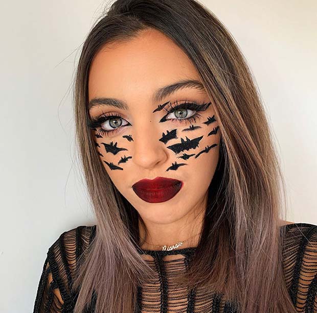 Glam Makeup with Bats