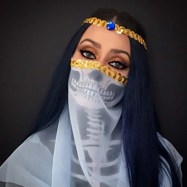 Glam Skeleton Makeup for Women