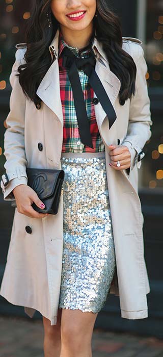 Glam Christmas Outfit Idea for Office
