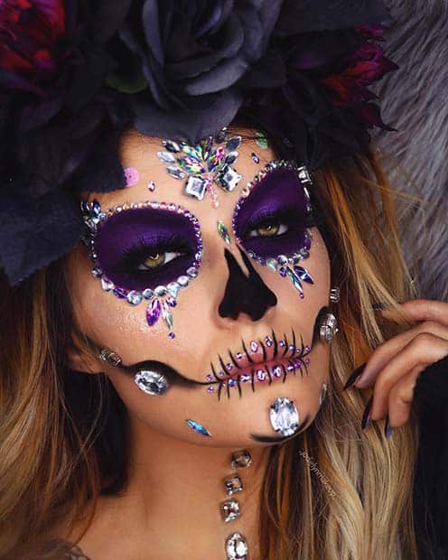 Glam Sugar Skull with Rhinestones