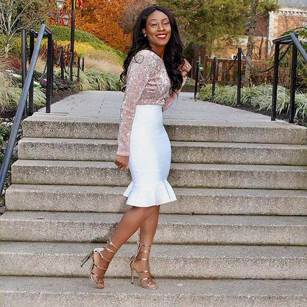 Glamorous Skirt and Heels Outfit