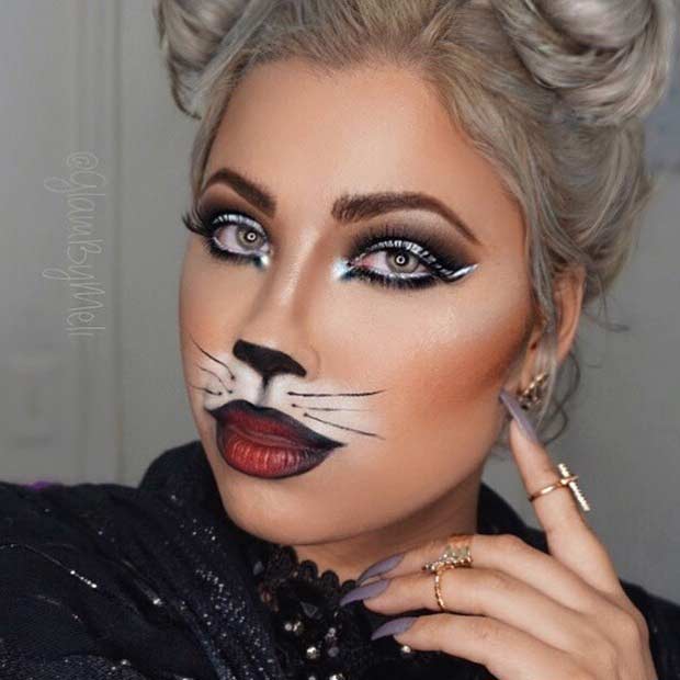 Easy DIY Cat Halloween Makeup