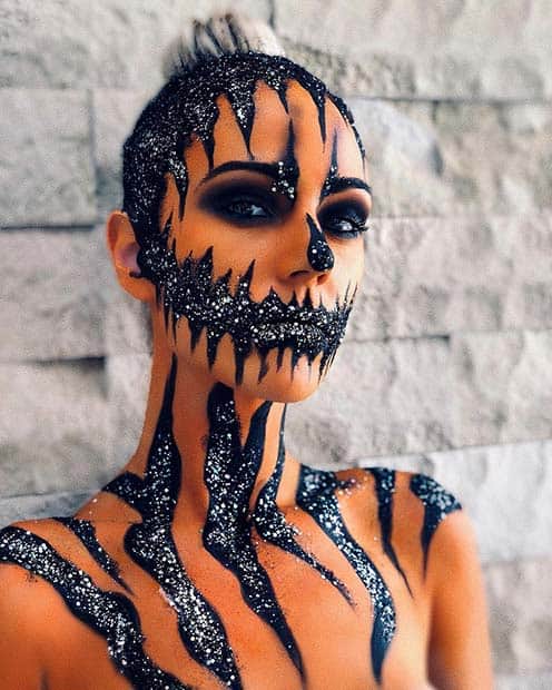 Glittery Pumpkin Makeup