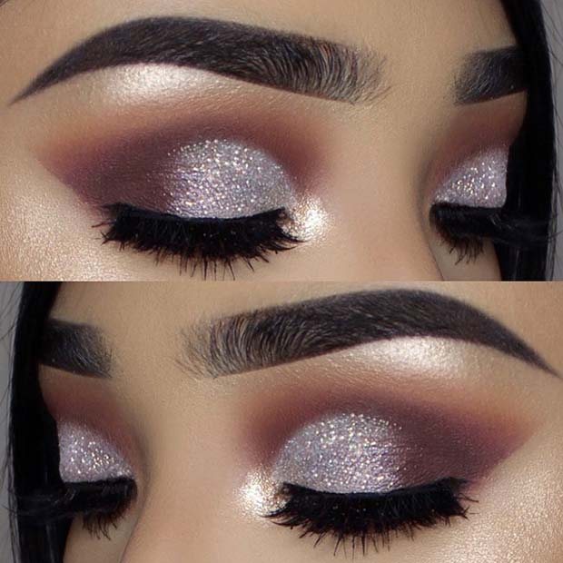Silver Glitter Smokey Eye Idea