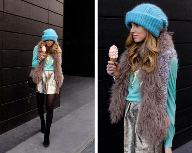 Gold Turquoise Winter Outfit
