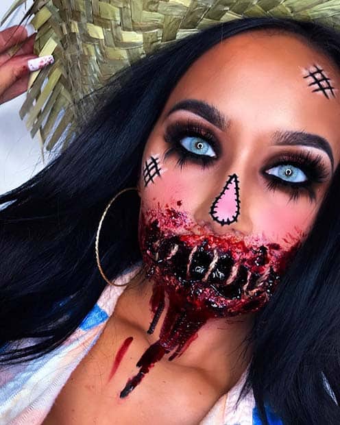 Gory Scarecrow Makeup