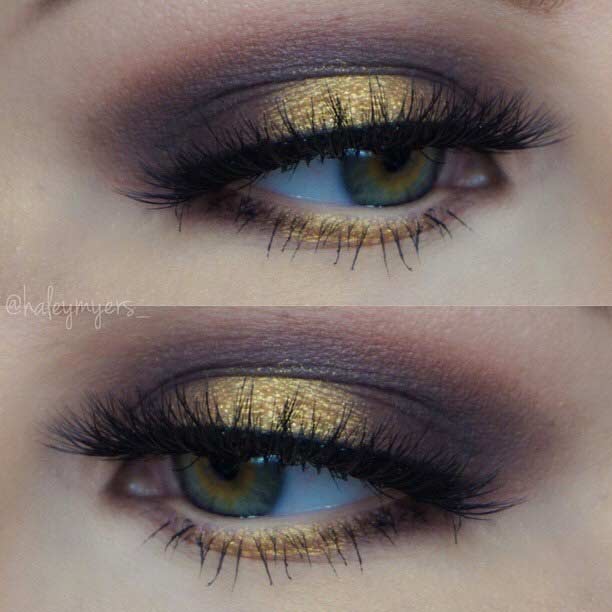 Dark Gold and Brown Smokey Eye for Green Eyes