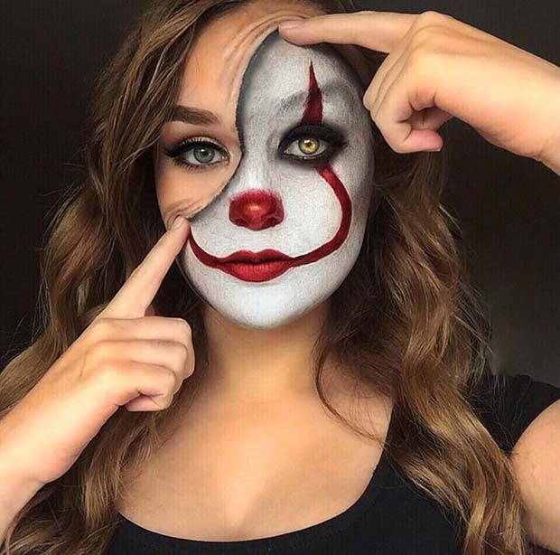 It Clown Makeup Idea for Halloween