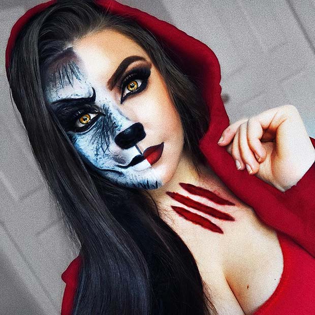 Half Red Riding Hood and Half Wolf