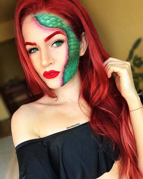 Half Scaly Makeup