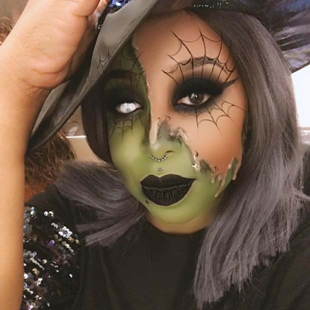 Half Witch Makeup Idea