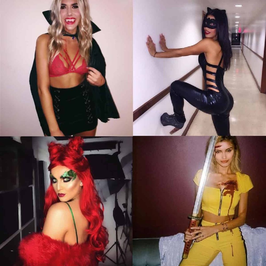 Sexy Halloween costume ideas for women, including catwoman, poison ivy, and warrior themes.