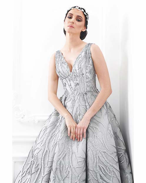 Icy Silver Wedding Dress