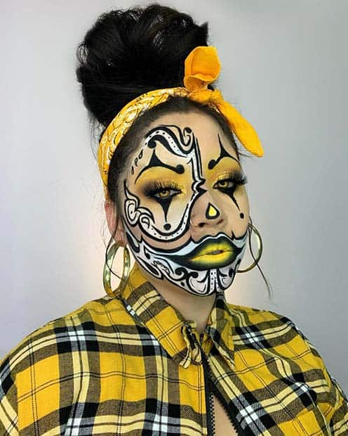 White and Yellow Gangster Clown