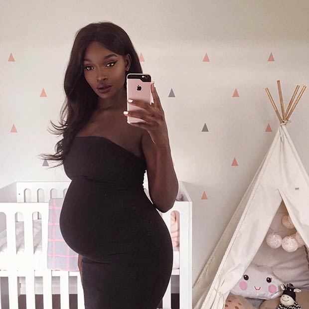 Pregnancy Bodycon Off Shoulder Dress Outfit