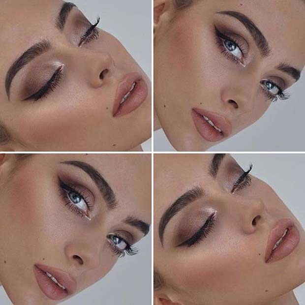 Neutral Wedding Makeup Look for Brides