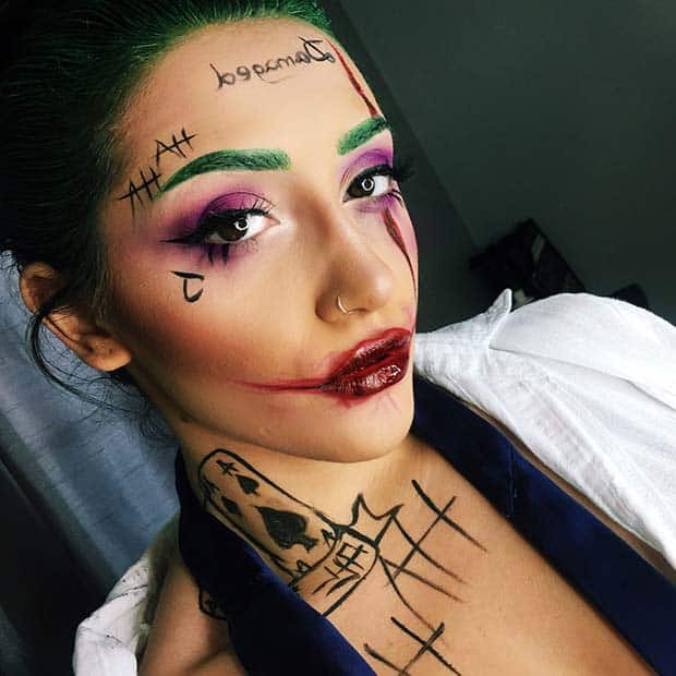  Joker Halloween Makeup Look for Women
