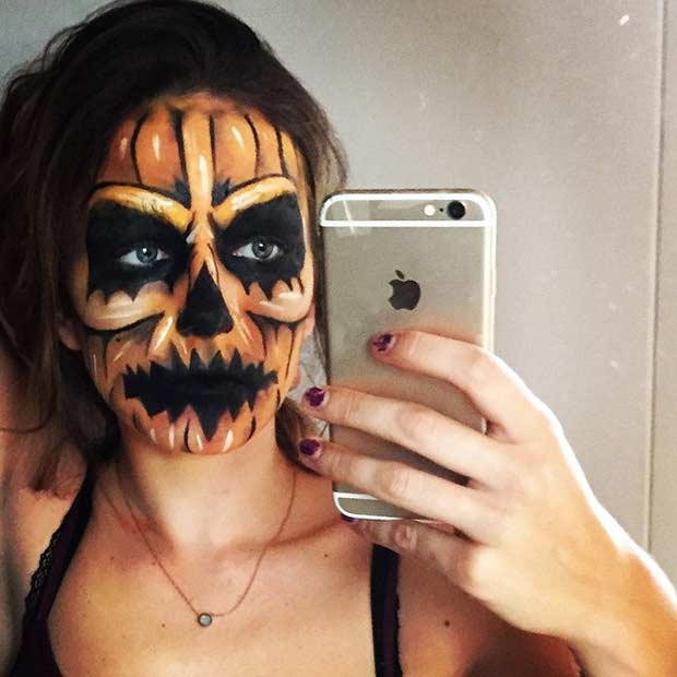 Scary Pumpkin Halloween Makeup Look