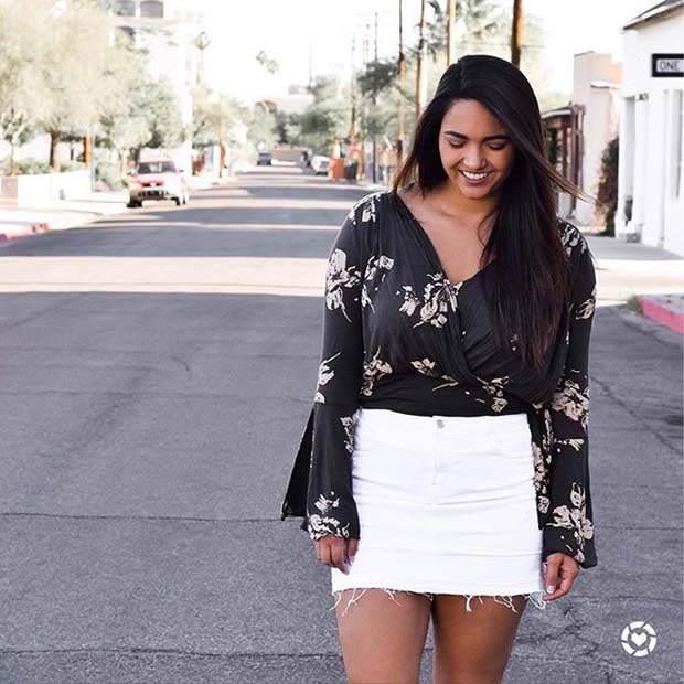 White Short Skirt for Casual Summer Outfits