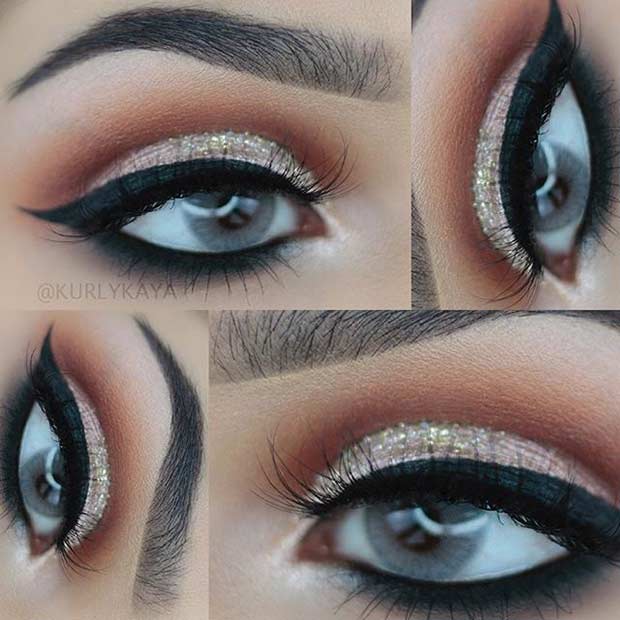 Cut Crease Eye Makeup Look for Blue Eyes