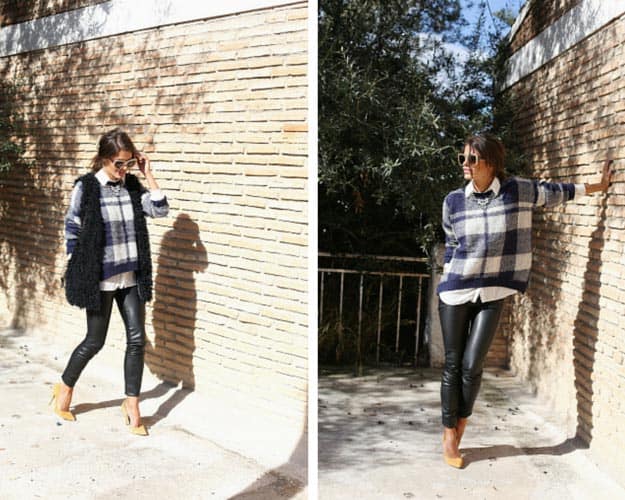 Leather Pants Faux Fur Vest