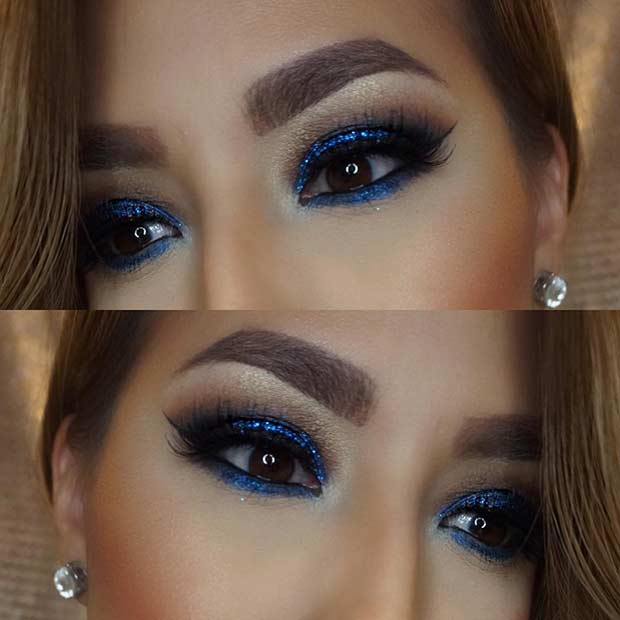 Navy Blue Smokey Eye for Brown Eyes