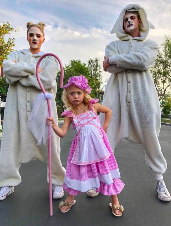 Little Bo Peep and Sheep Family Costumes