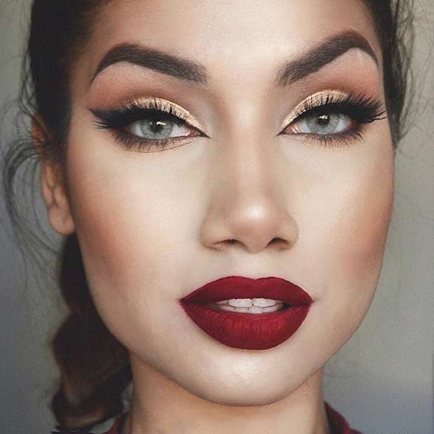Classic Festive Makeup Look for Christmas
