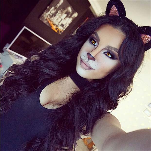 Halloween Black Cat for Cute Halloween Makeup Ideas