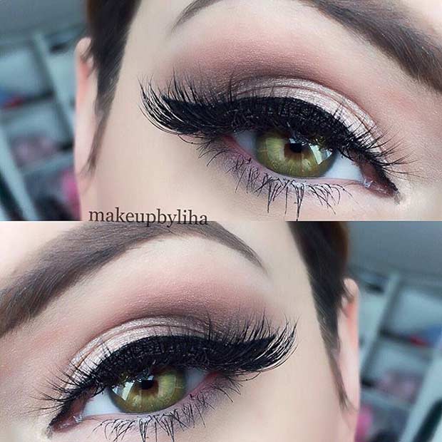 Neutral Eye Makeup Look for Green Eyes