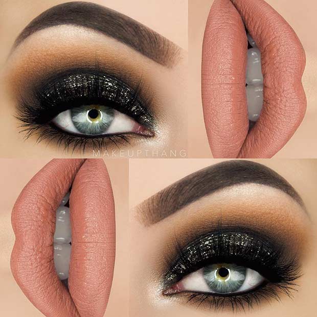 Dramatic Black Eye Makeup Idea for New Years Eve