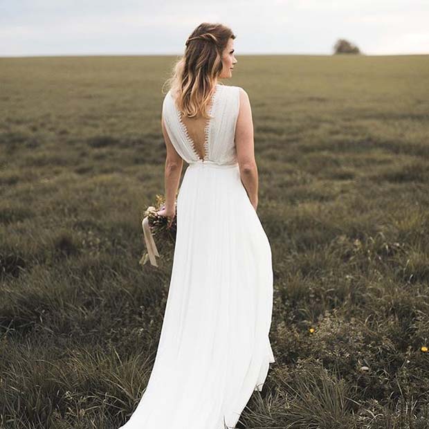 Pretty Open Back Dress for Summer Wedding Dresses for Brides