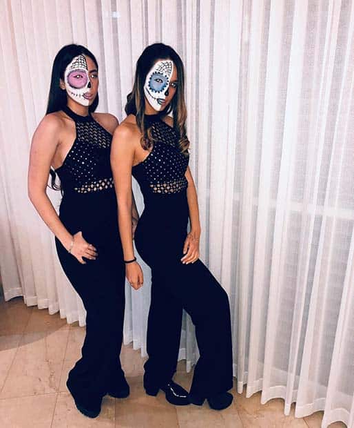 Matching Sugar Skull Makeup Looks for BFFs