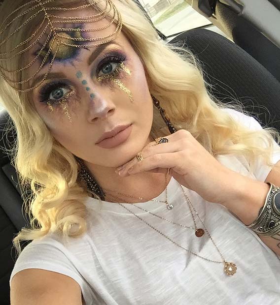 Mystical Gold Halloween Makeup