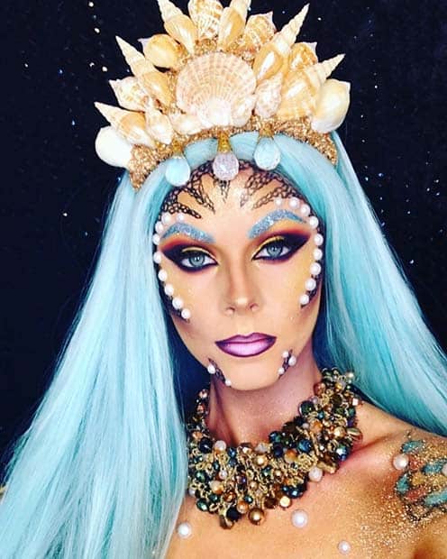 Pretty Halloween Mermaid Costume Idea