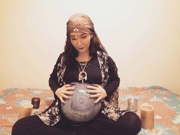 Gypsy and Crystal Ball for Halloween Costumes for Pregnant Women