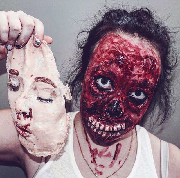 Horrifying Face Off Halloween Makeup