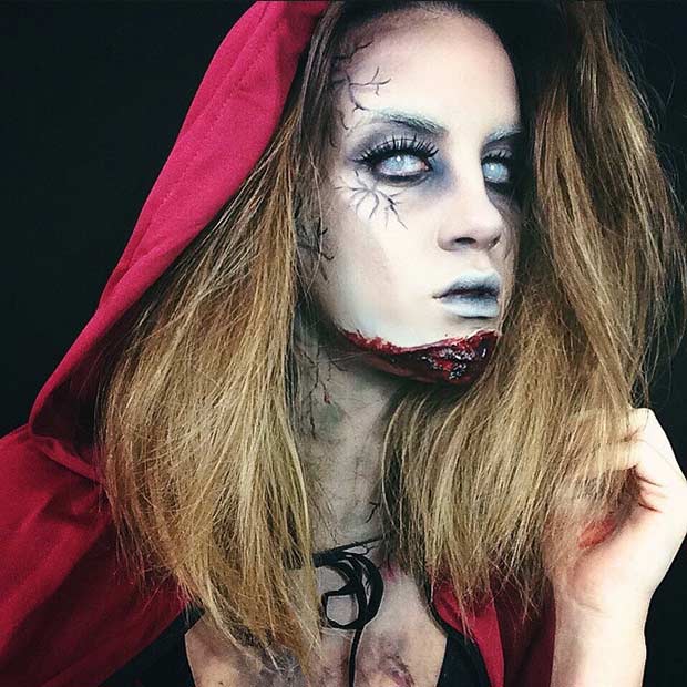 Zombie Red Riding Hood Halloween Makeup Idea
