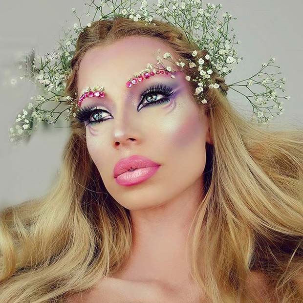 Beautiful Garden Fairy for Cute Halloween Makeup Ideas