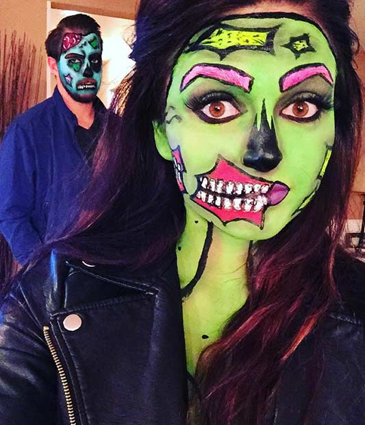 Pop Art Zombie Couple Halloween Costume