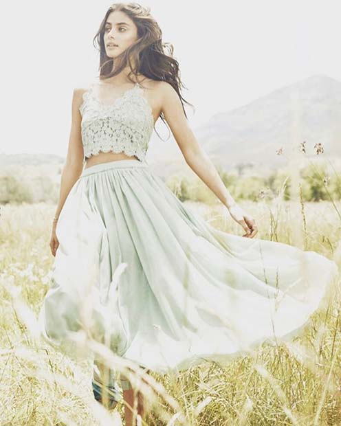 Floaty Skirt with Floral Top for Summer