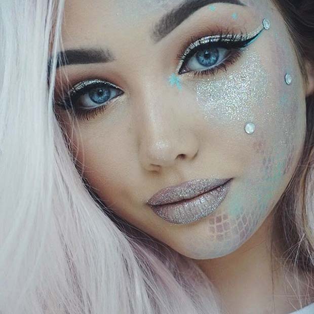 Magical Mermaid Makeup for Cute Halloween Makeup Ideas