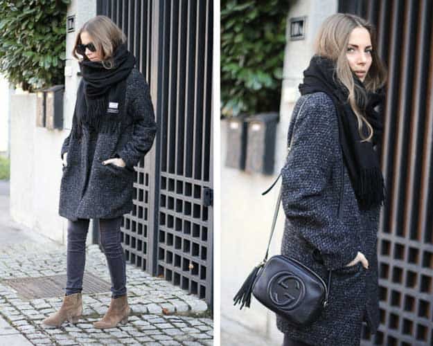 Oversized Coat Ankle Boots Winter Outfit