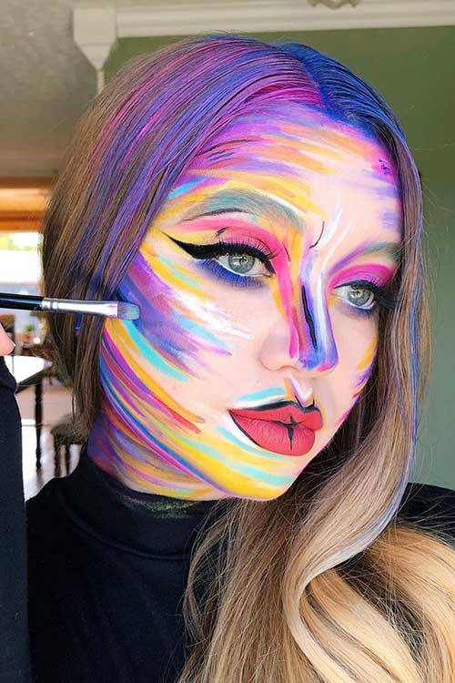 Painted Face Halloween Makeup