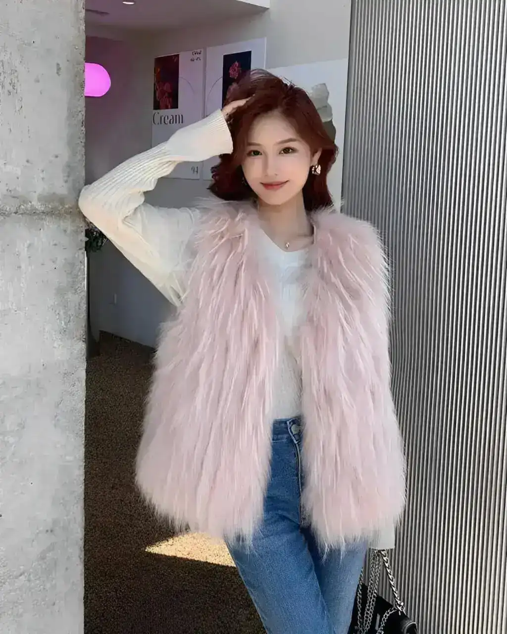 pink-outfit-ideas-pink-turtleneck-skinny-jeans