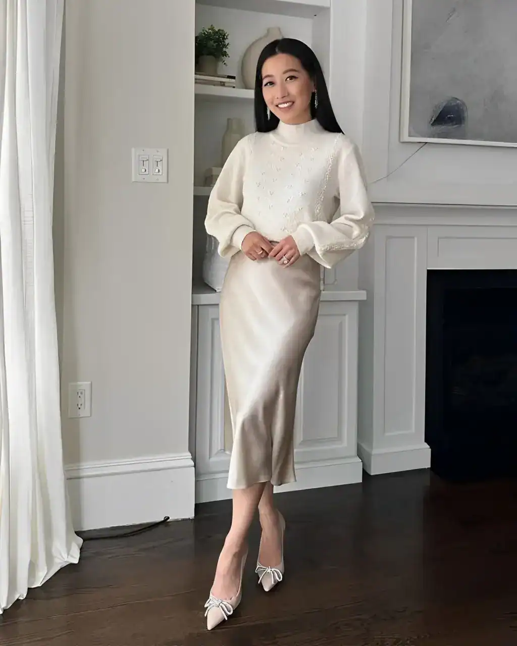 pink-outfit-ideas-velvet-blazer-satin-slip-skirt